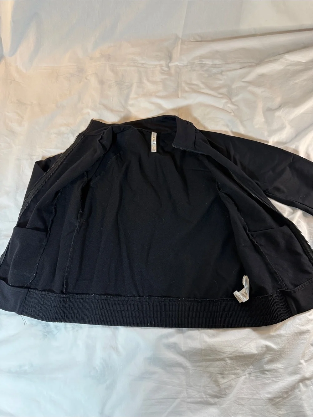 Fabletics Black High-Collar Full Zip Jacket Small